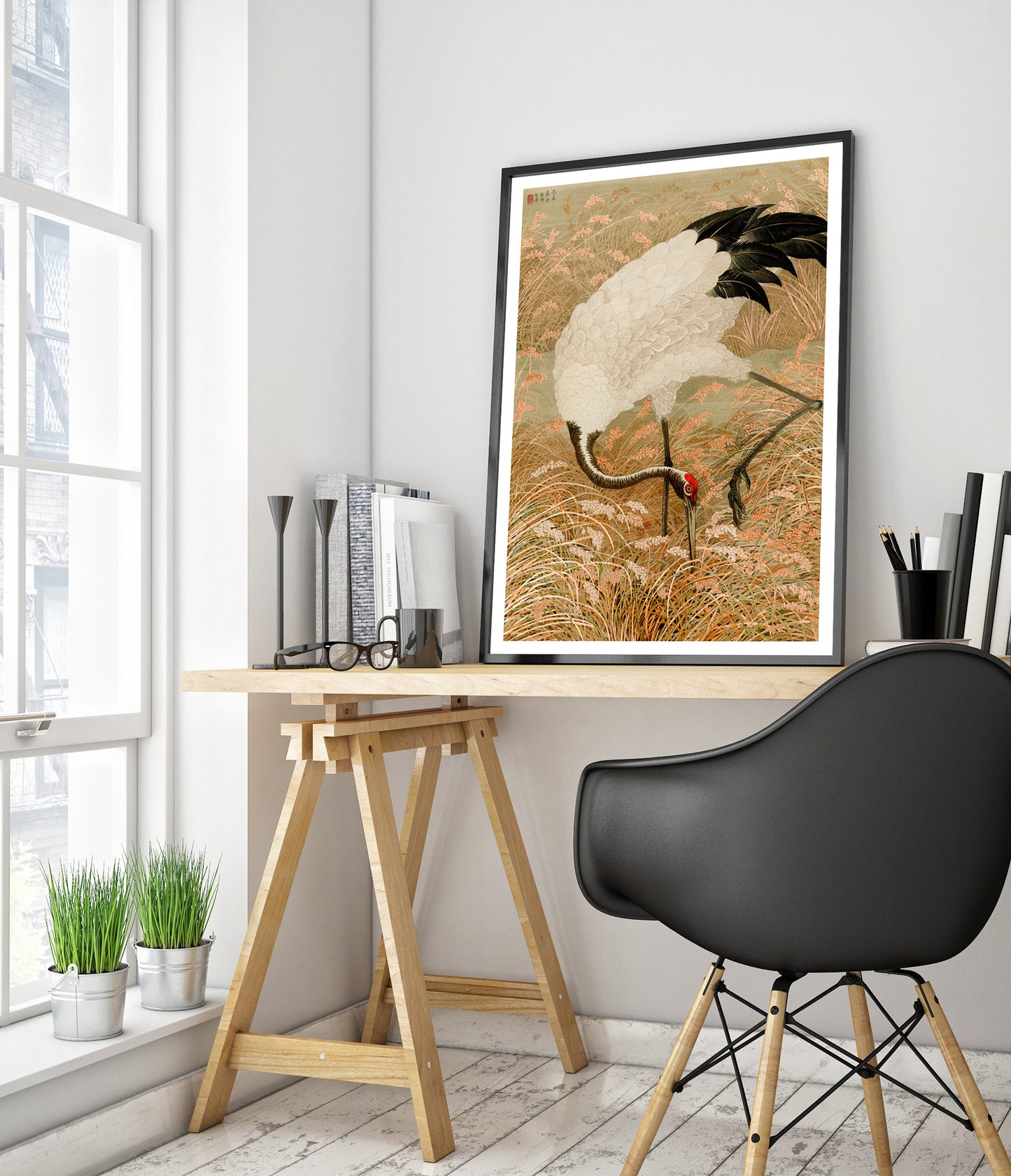 Saruskran i en risåker