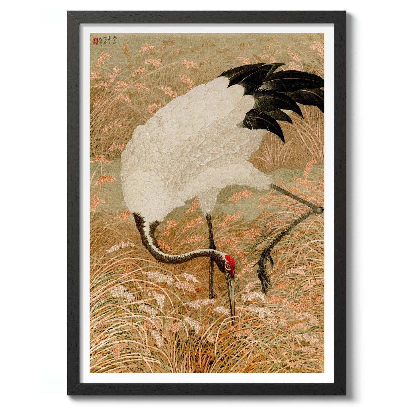 Saruskran i en risåker