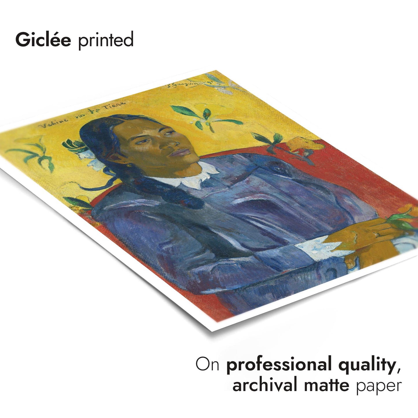 Tahitiska kvinna med blomma