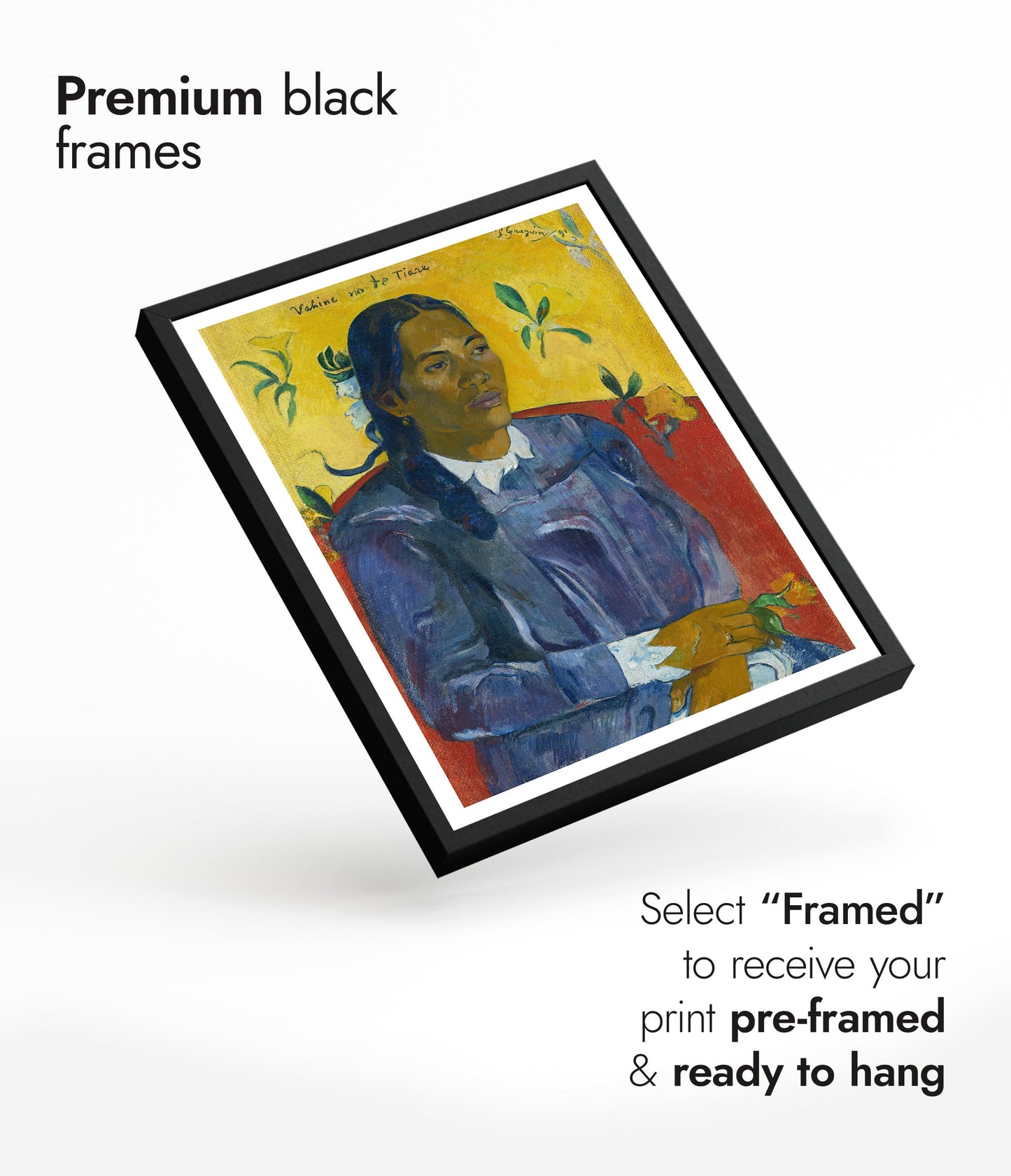 Tahitiska kvinna med blomma