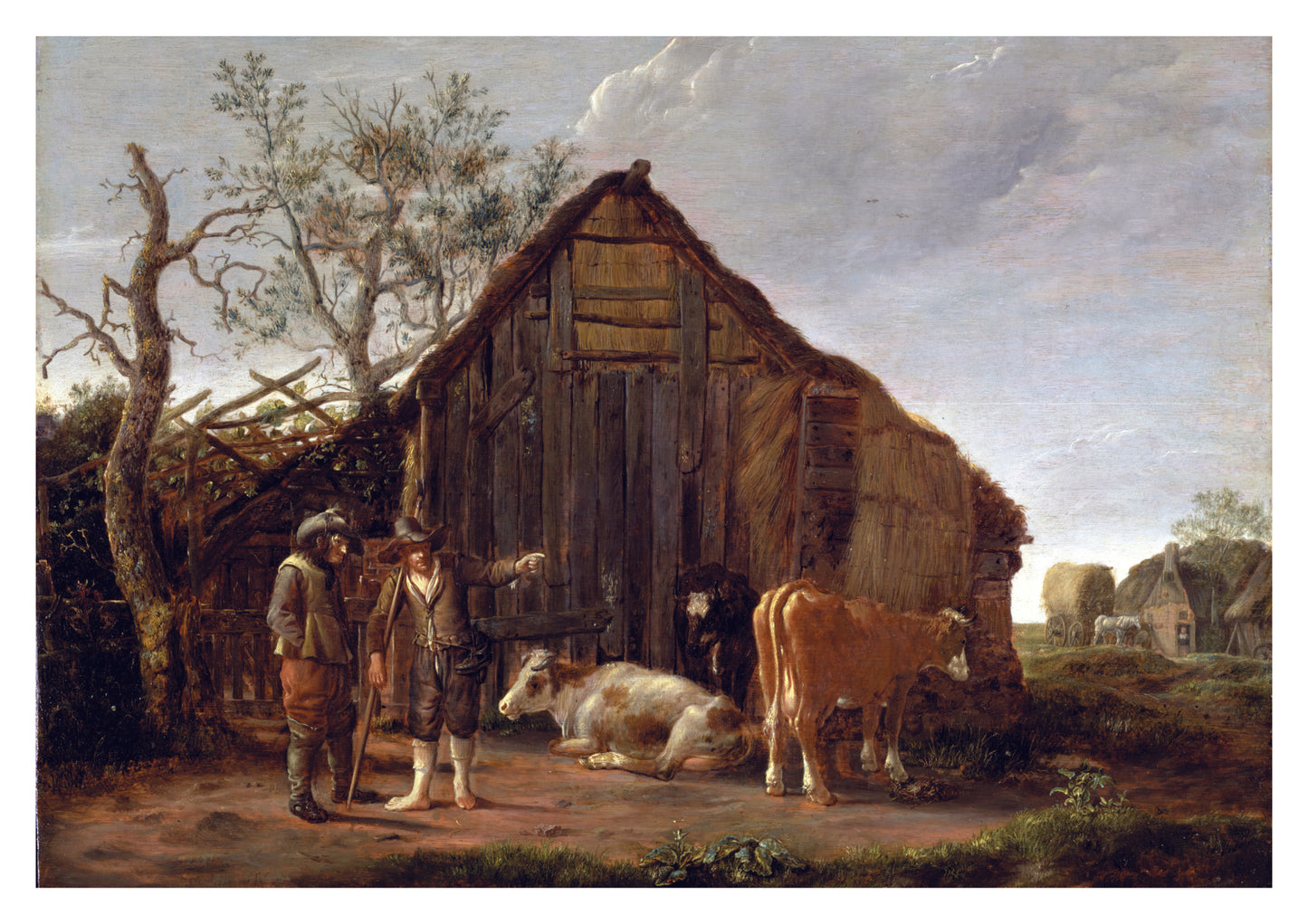 Two Peasants with Cows