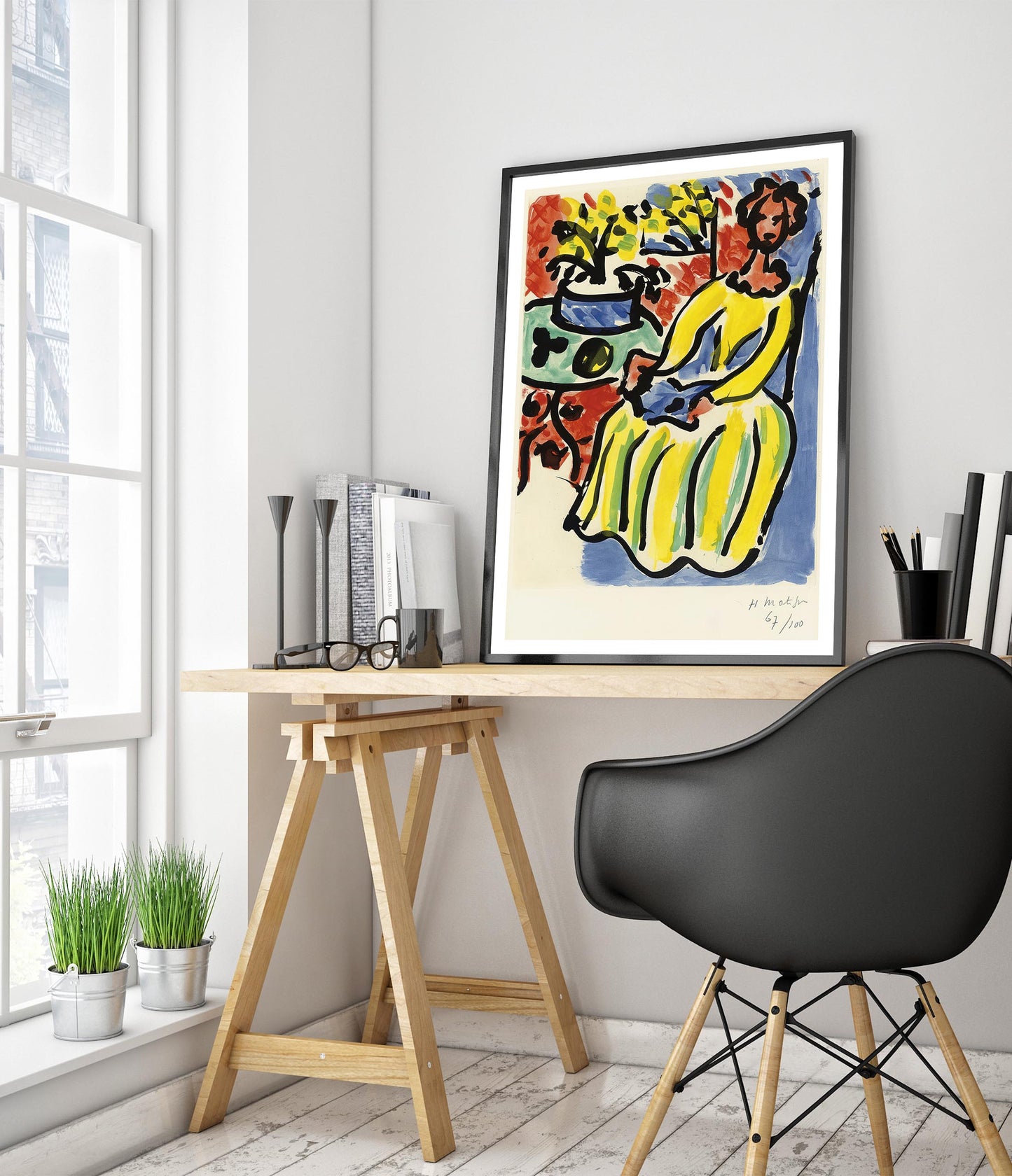 Marie-José in een geel jurkje