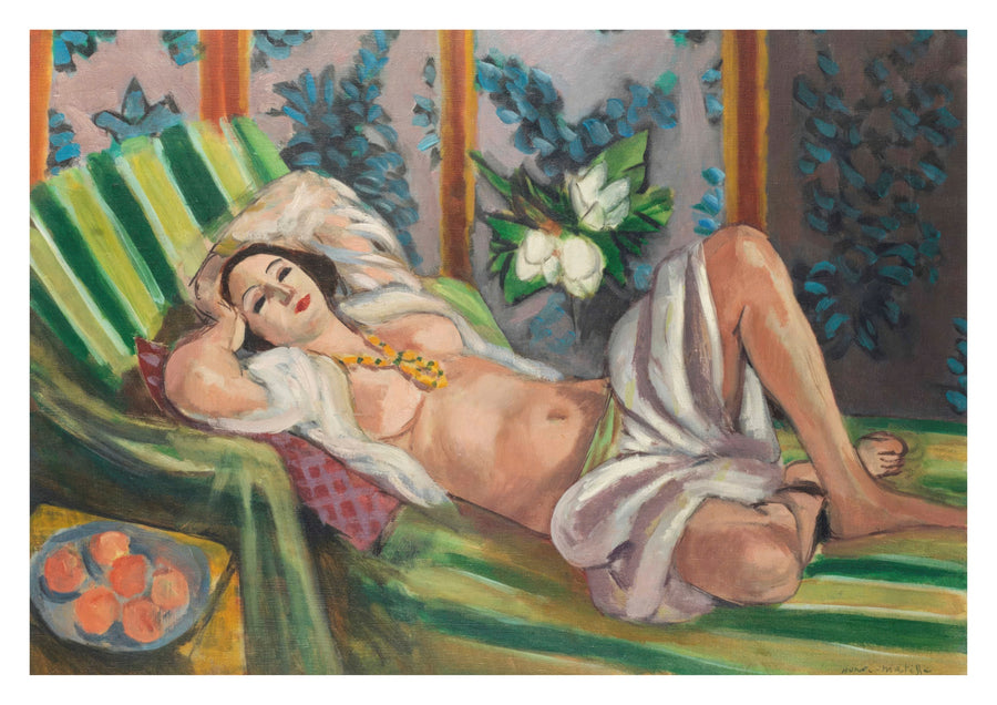 Odalisque Lying with Magnolias - Print Only frame