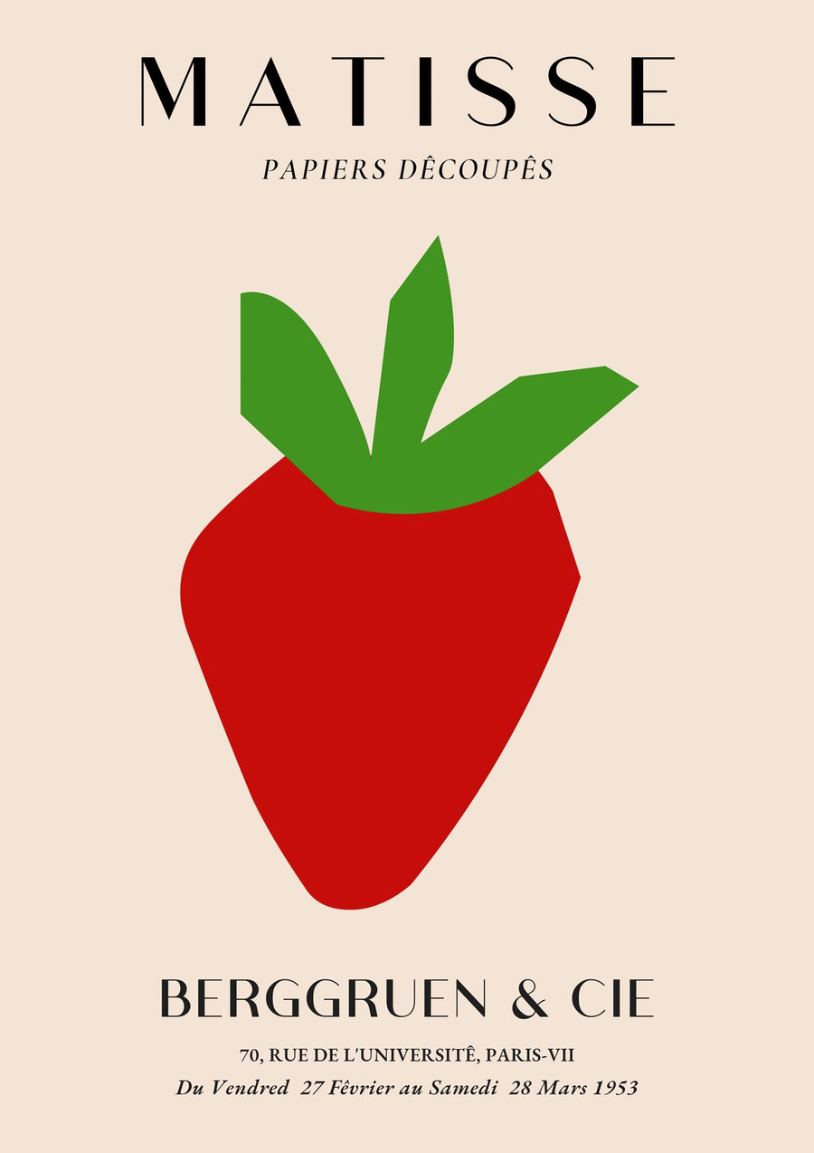 Aardbei, Papierknipsels - Print Only frame