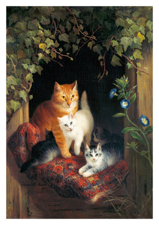 Cat with Kittens print