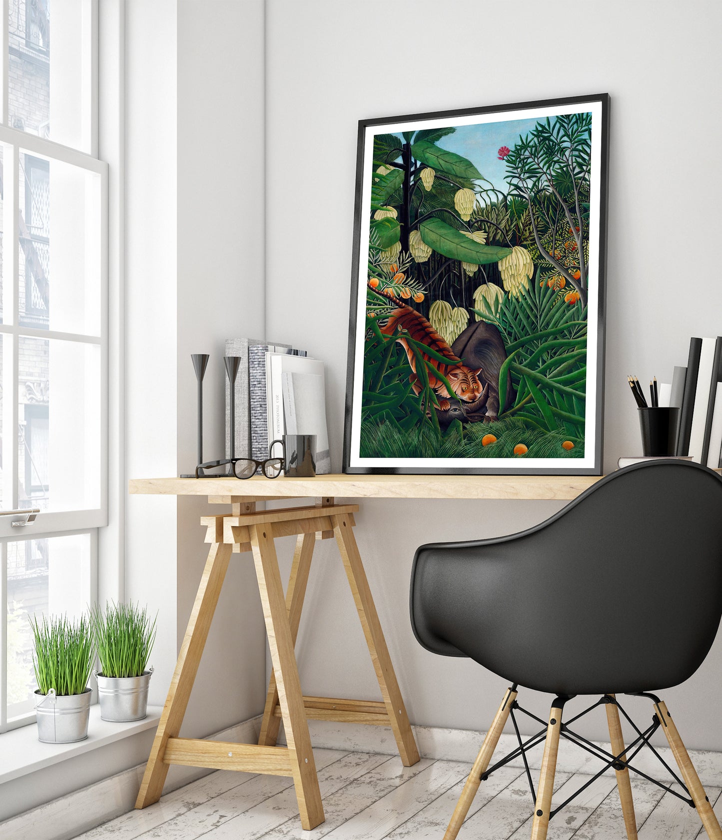 Fajt mellan en tiger och en buffel