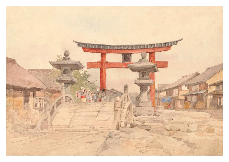 Landschaft mit Torii - Print Only frame