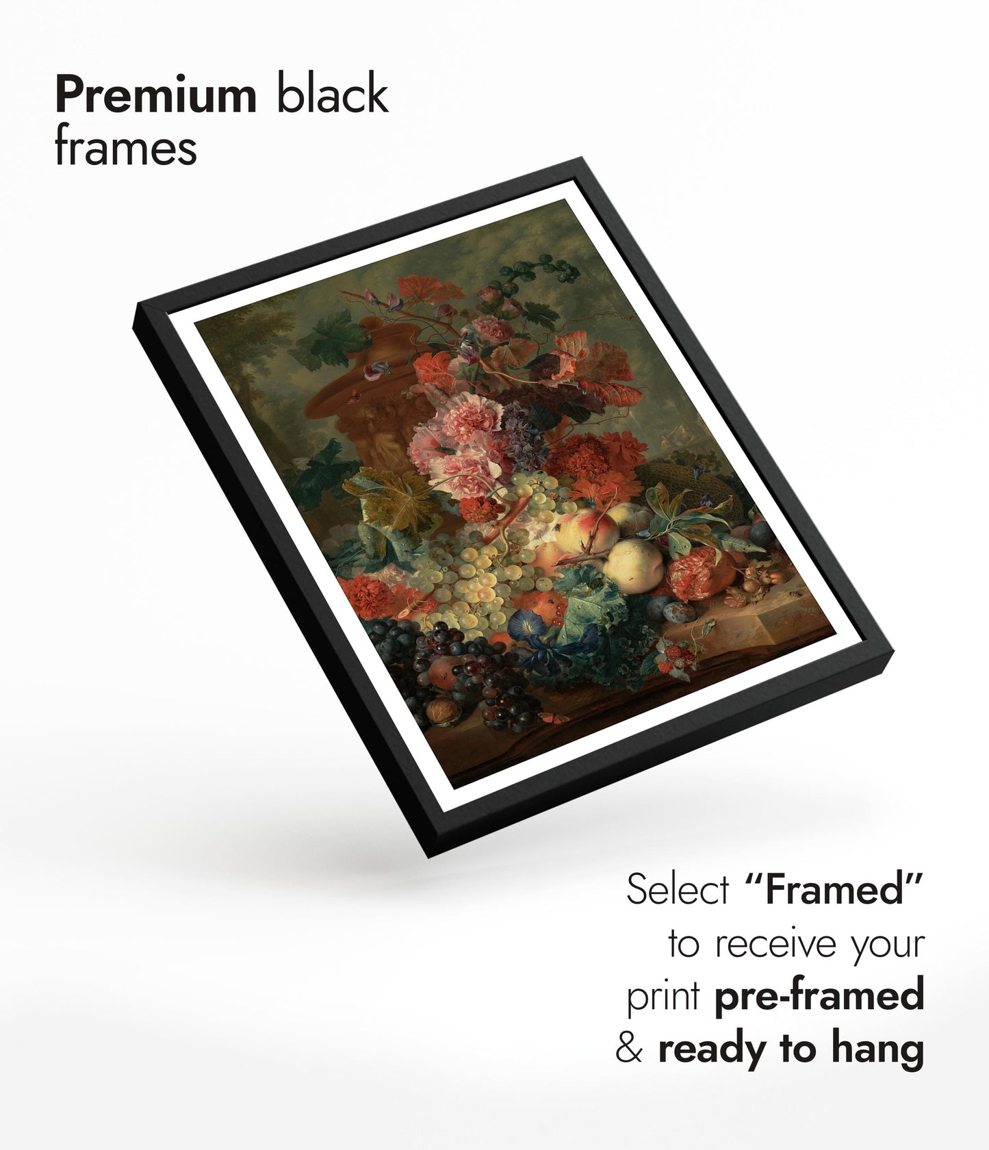 Stilleben med frukt och blommor