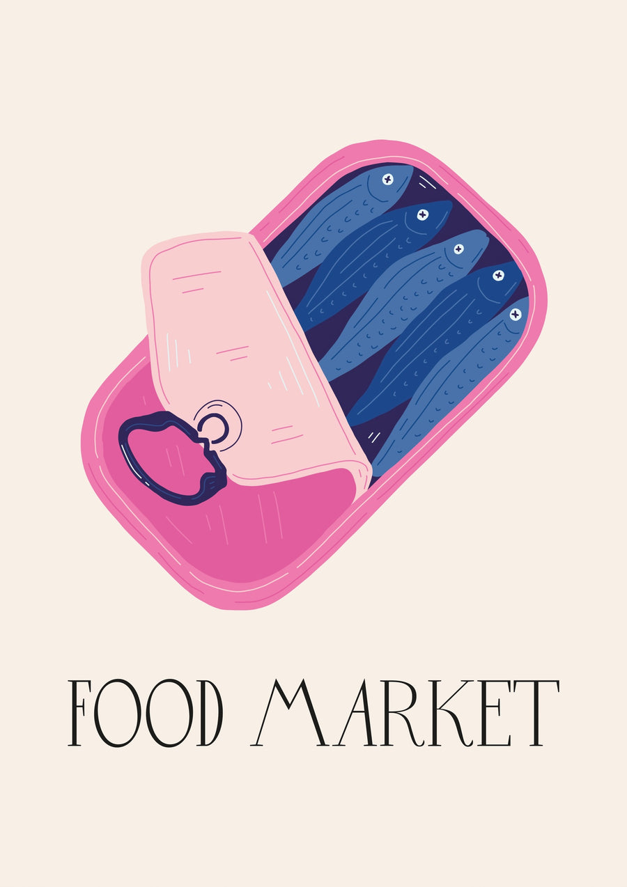 Sardines, Voedselmarkt - Print Only frame