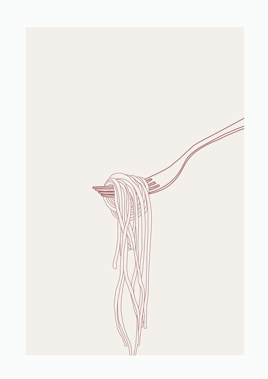 Pasta on a Fork - Print Only frame