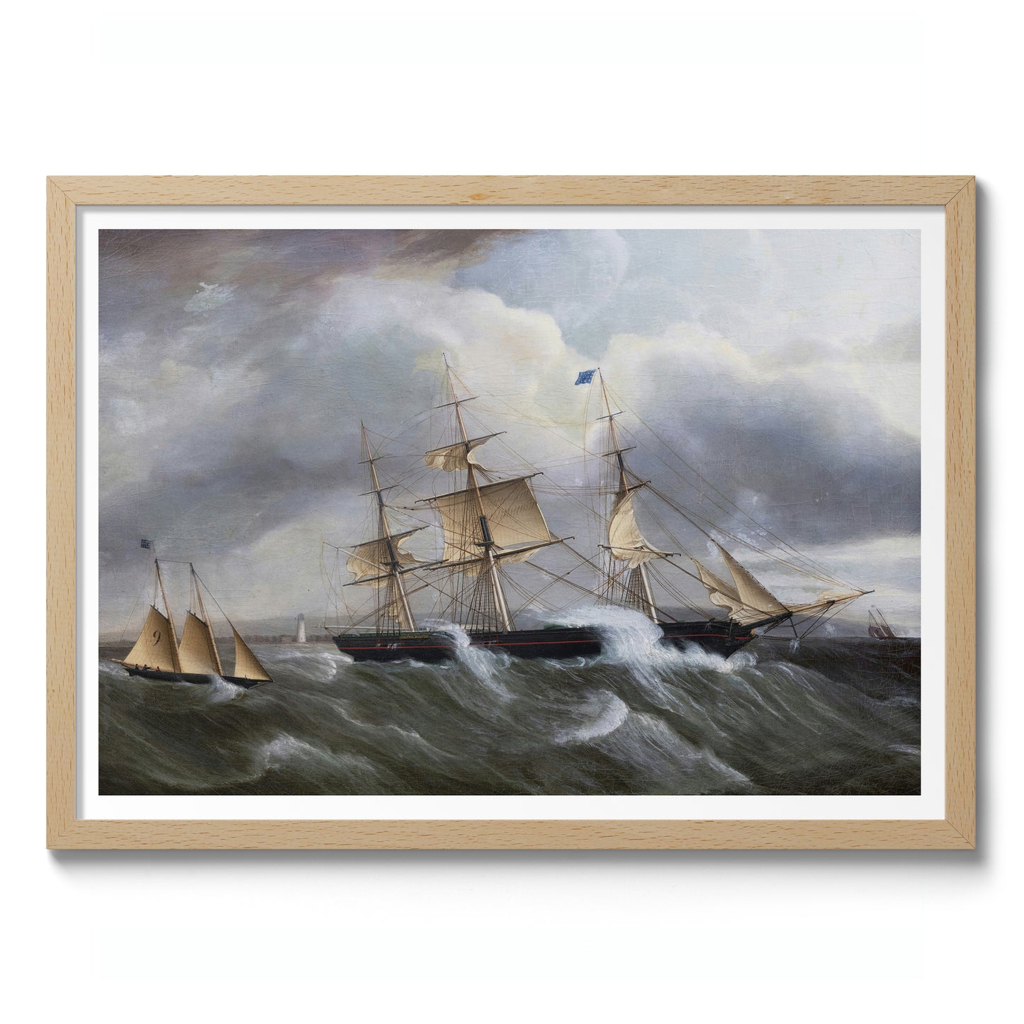 Ship with Pilot Boat Entering New York Harbour