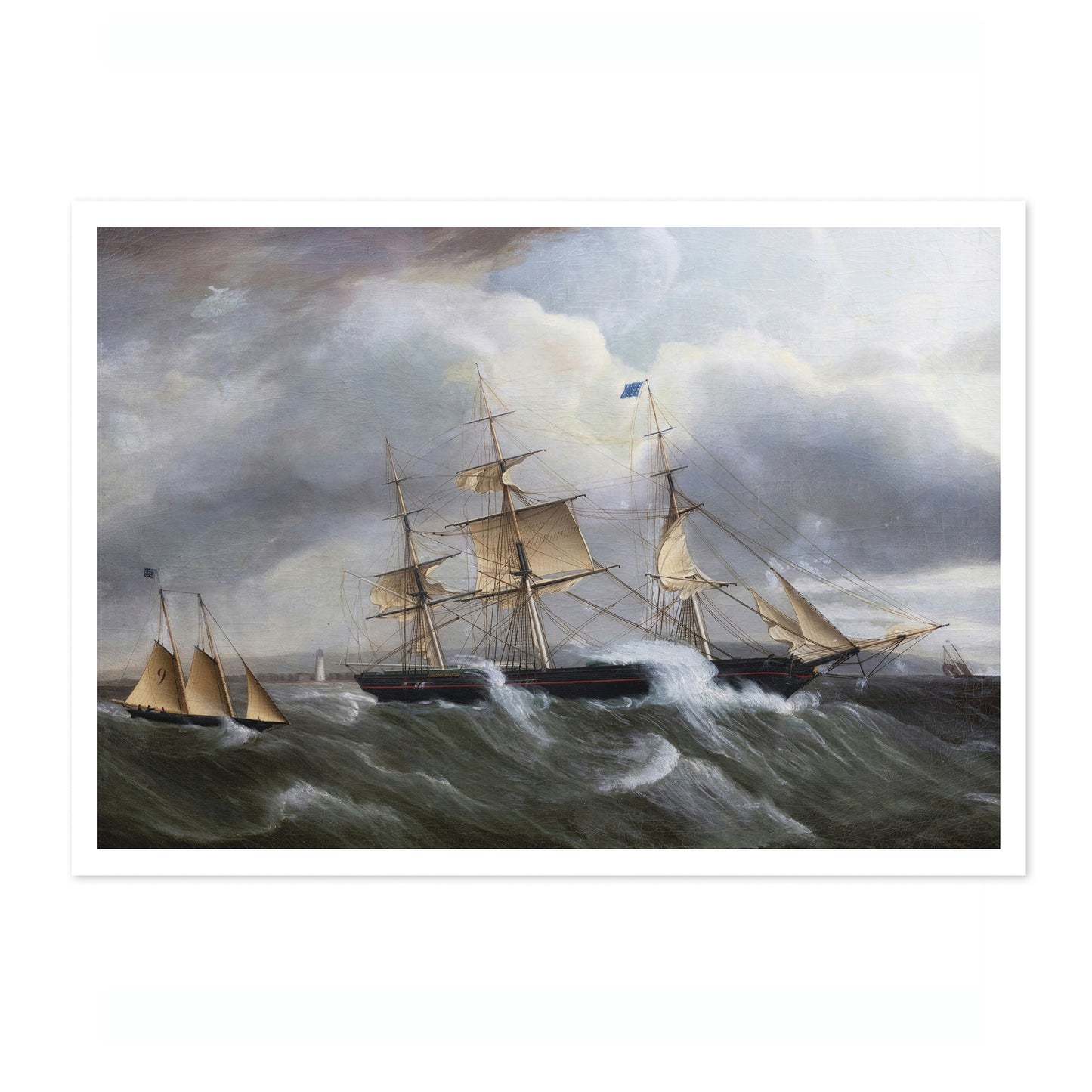 Ship with Pilot Boat Entering New York Harbour