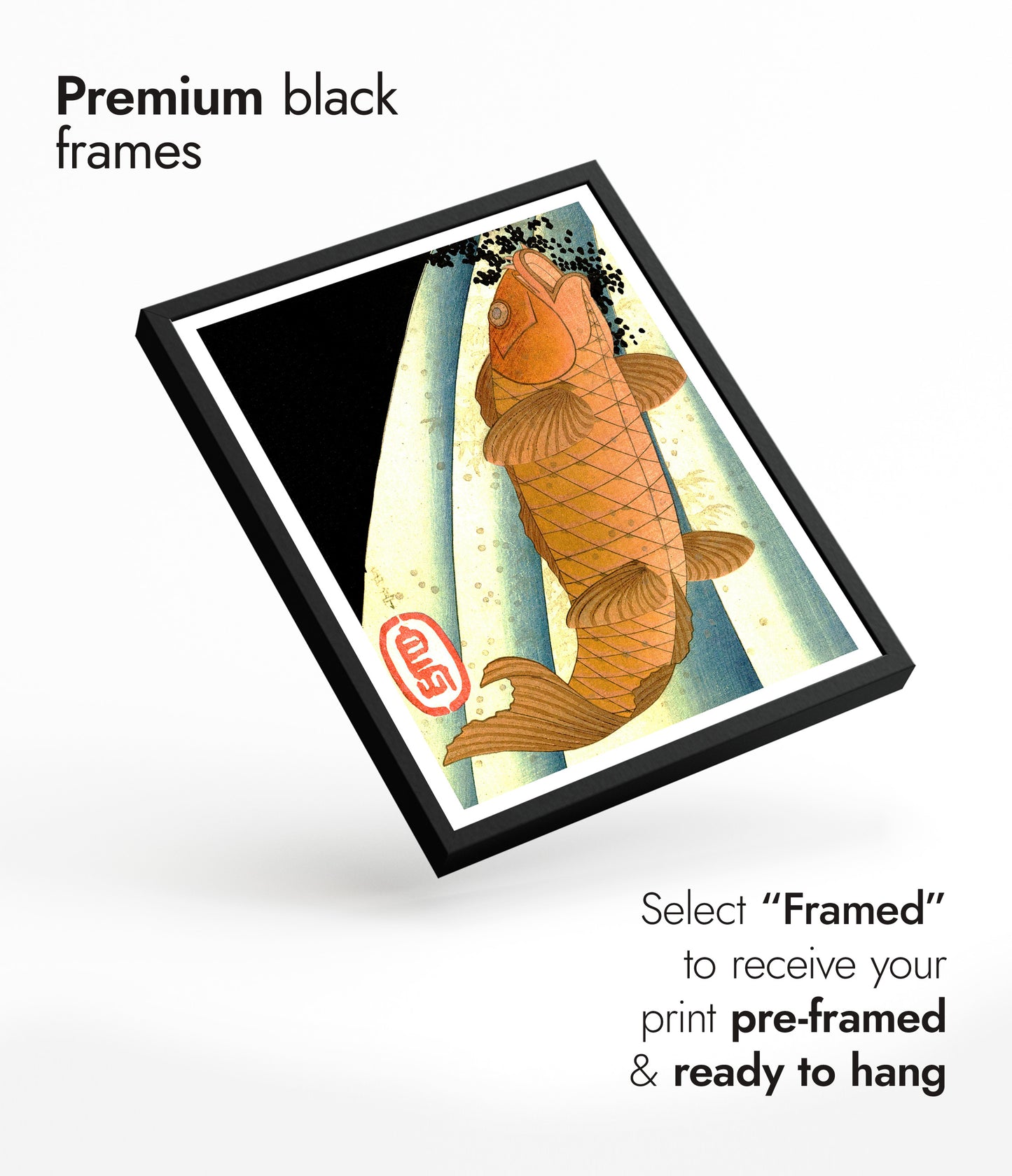 Red Carp Ascending a Waterfall