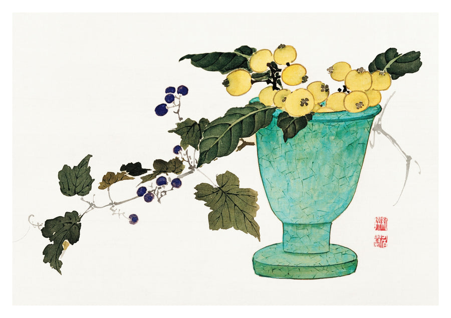 Vaasje met loquats - Print Only frame