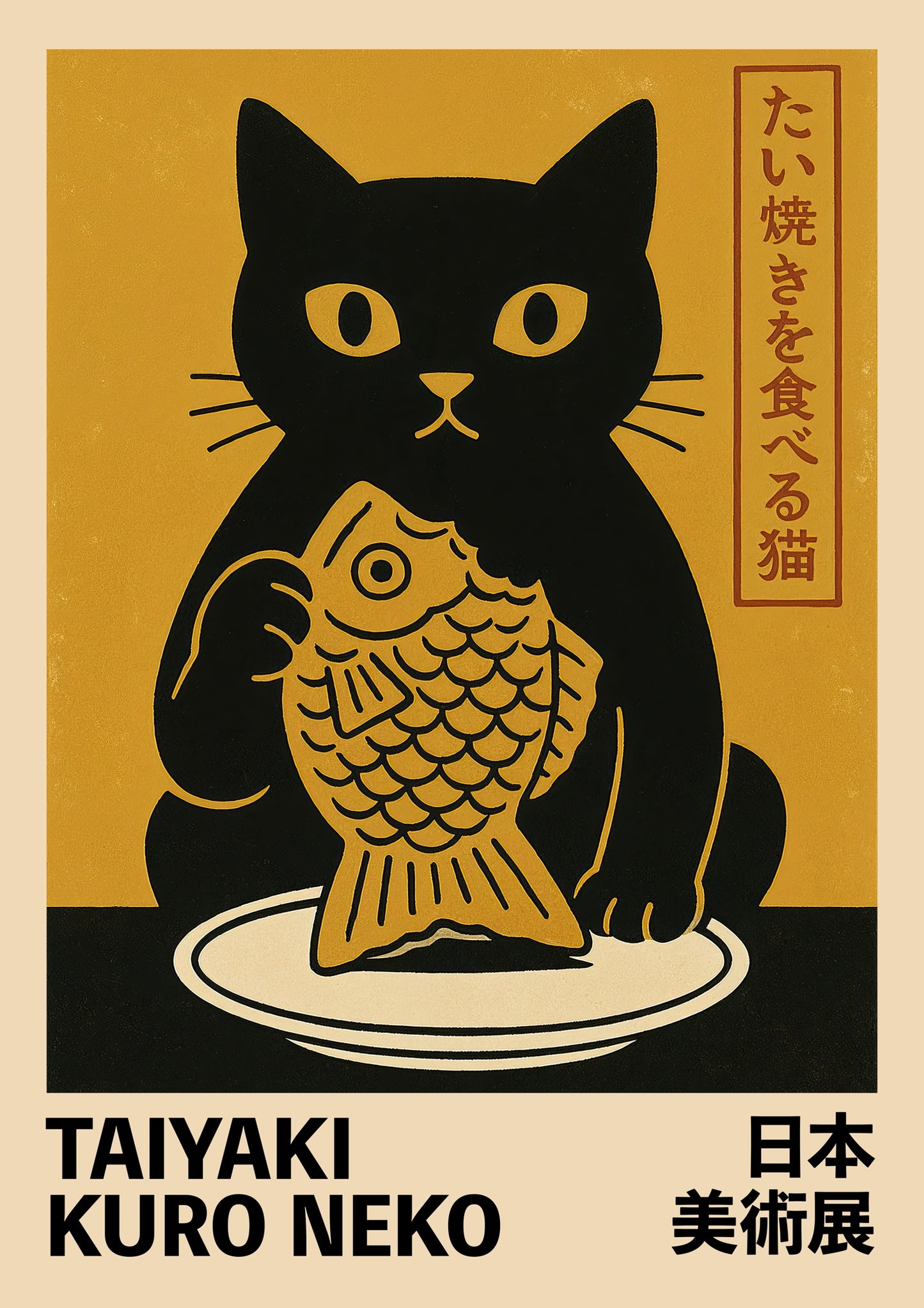 Taiyaki Svart Katt