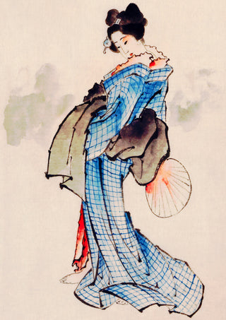 Woman in Kimono print