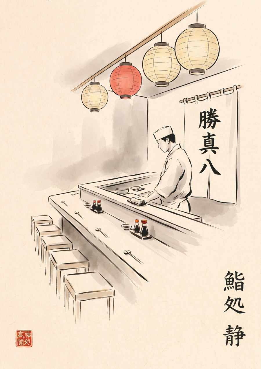 Sushi Chef - Print Only frame