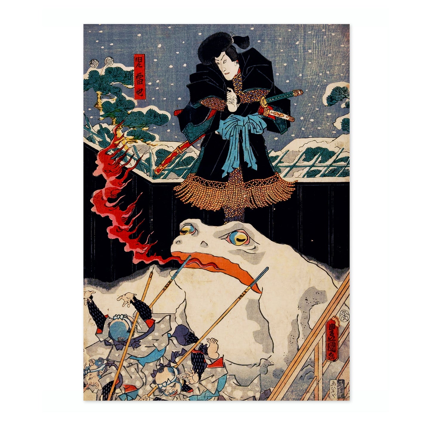 Sneeuwkikker die vuur ademt