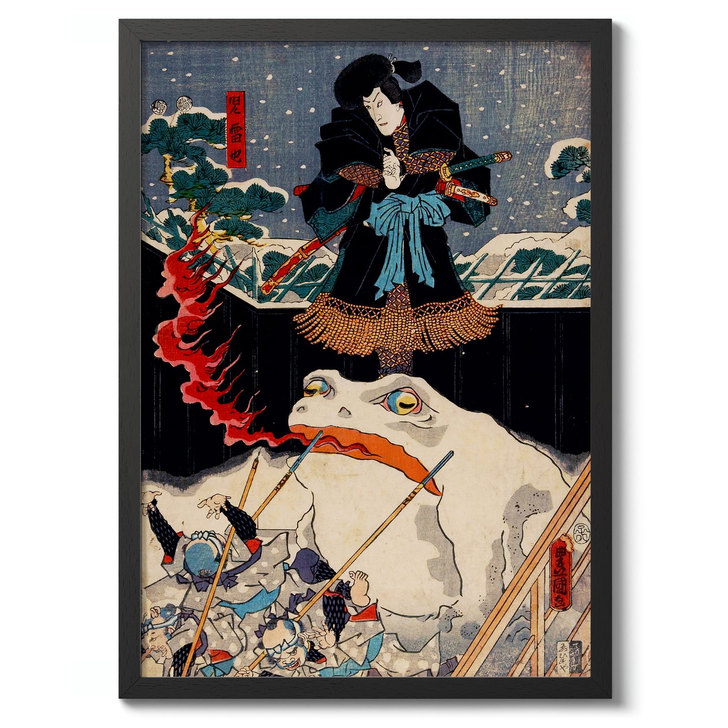 Sneeuwkikker die vuur ademt