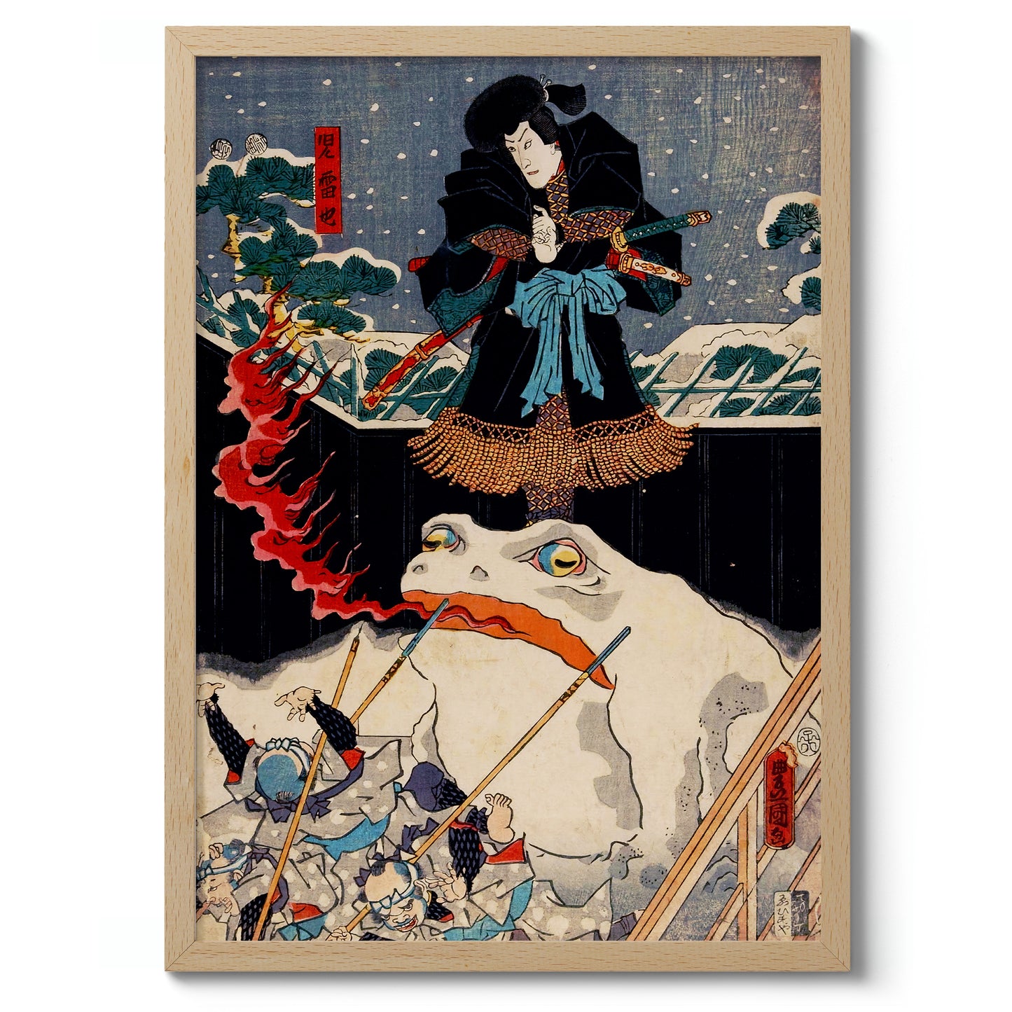 Sneeuwkikker die vuur ademt