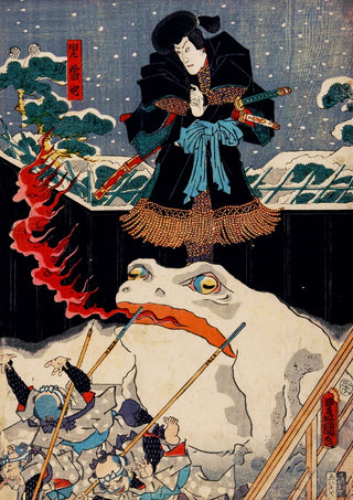 Sneeuwkikker die vuur ademt print