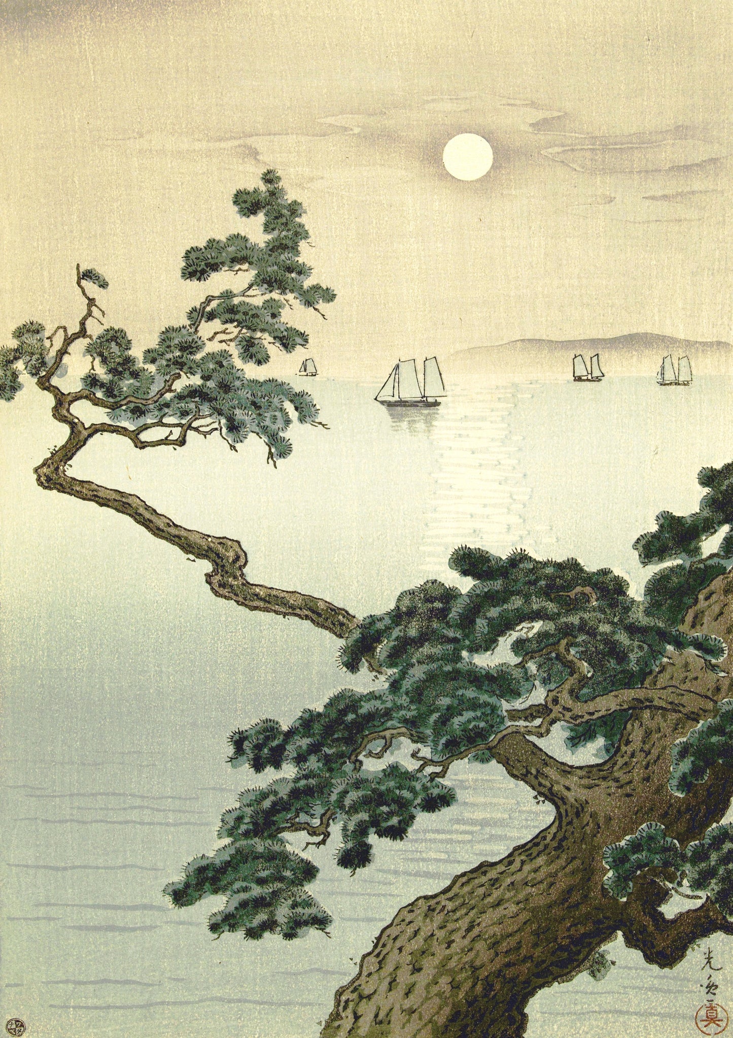 Volle Maan bij Akashi Strand