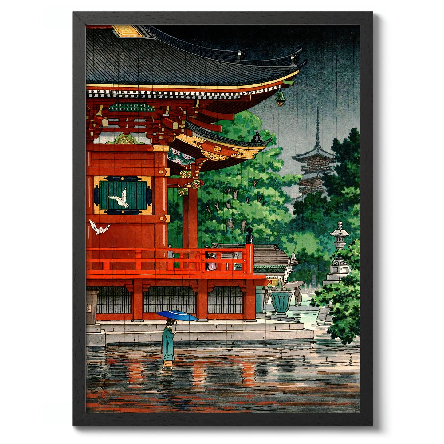Regn vid Asakusa Kannon-templet