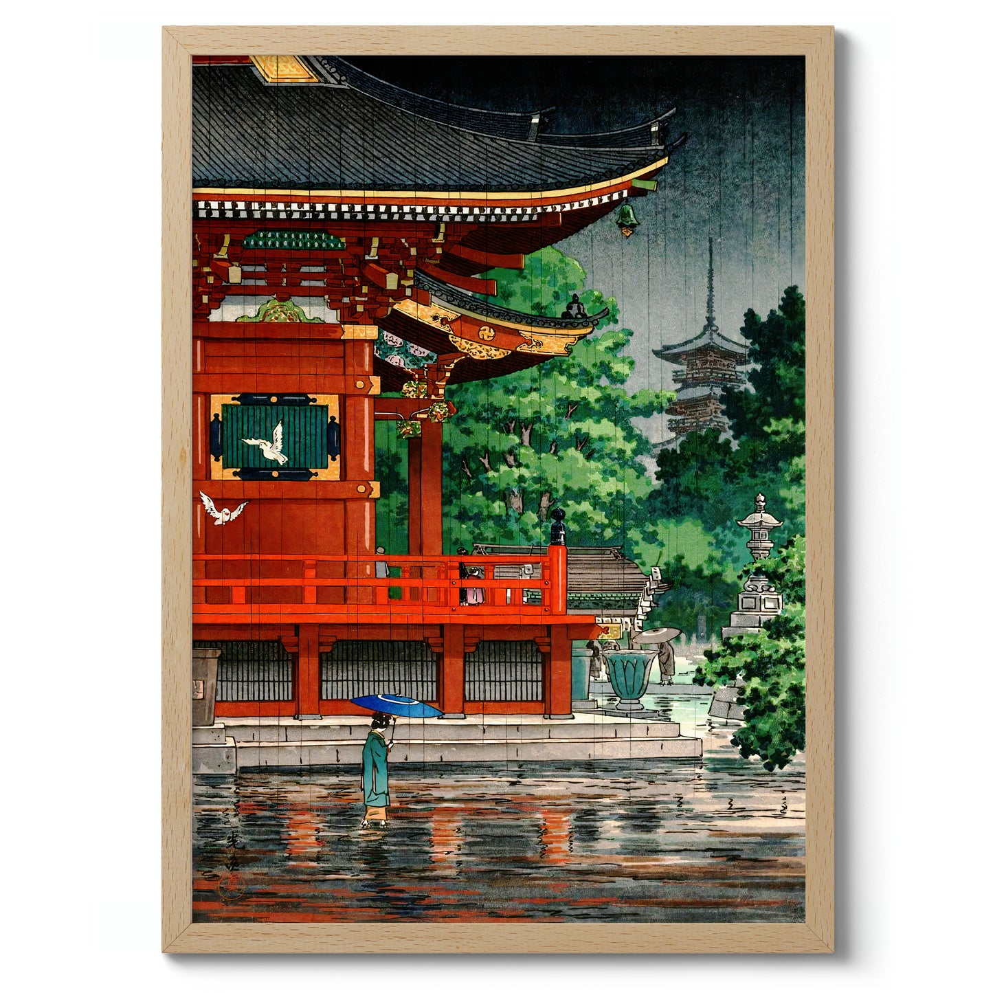 Regn vid Asakusa Kannon-templet