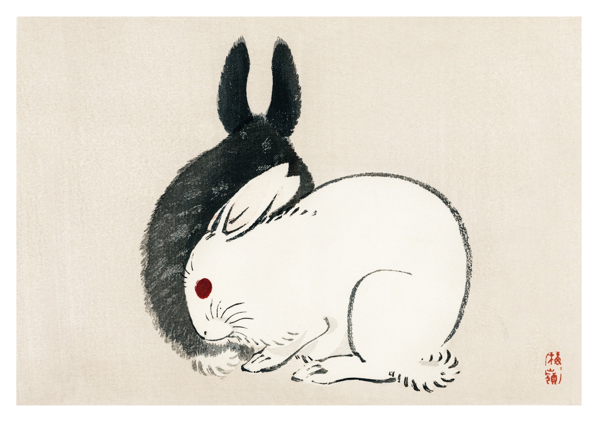Black and White Rabbits | Japanese | Framed Prints & Posters – Animato