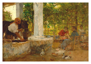 Figures Under a Bower, Florists print