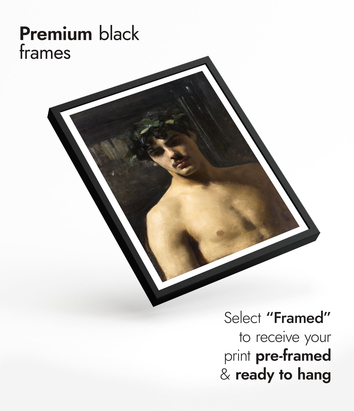 Man som bär lagerkrans