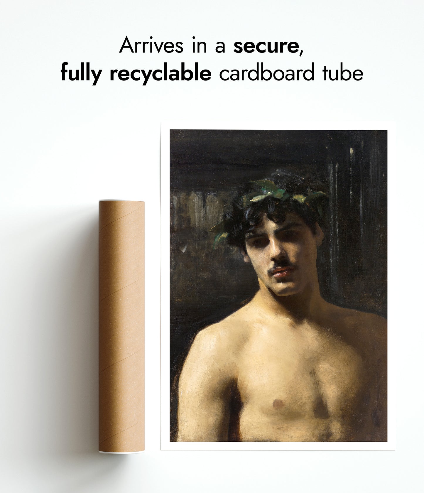 Man som bär lagerkrans