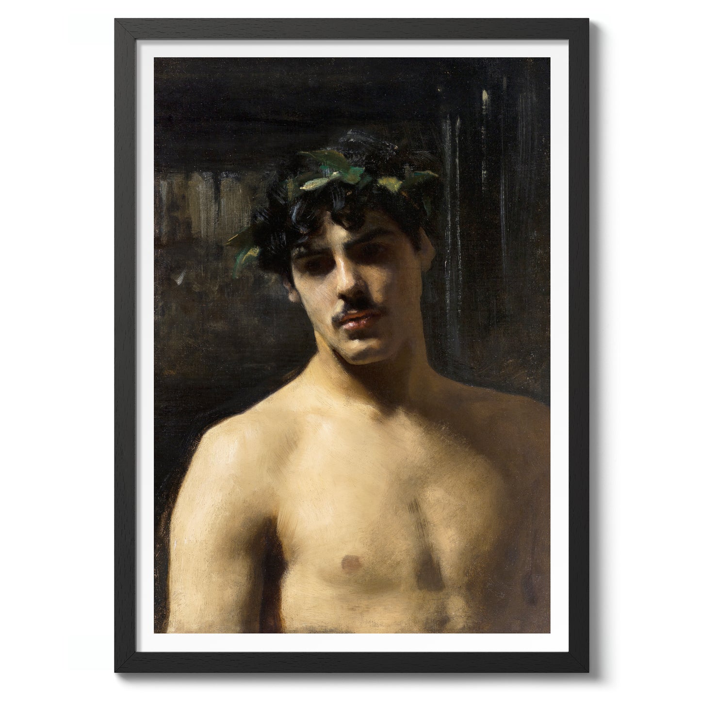 Man som bär lagerkrans