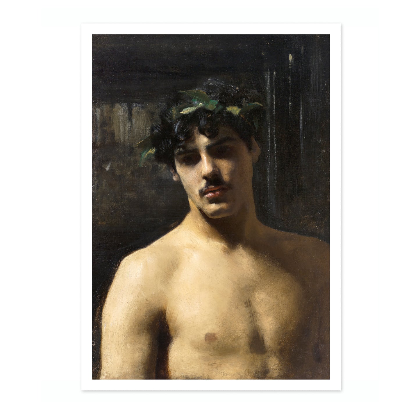 Man som bär lagerkrans