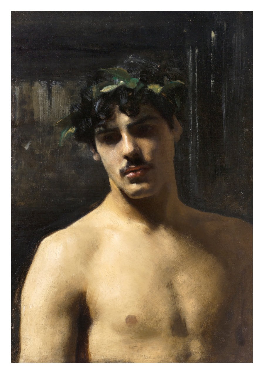 Man Wearing Laurels - Print Only frame