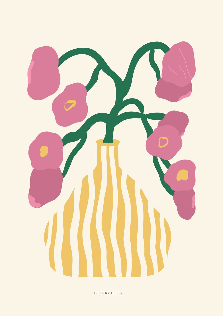 Cherry Buds - Print Only frame