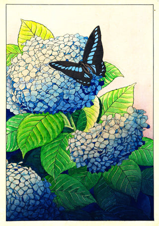Hortensia's en Vlinder print