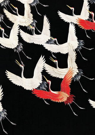 Japanese Flock of Cranes print