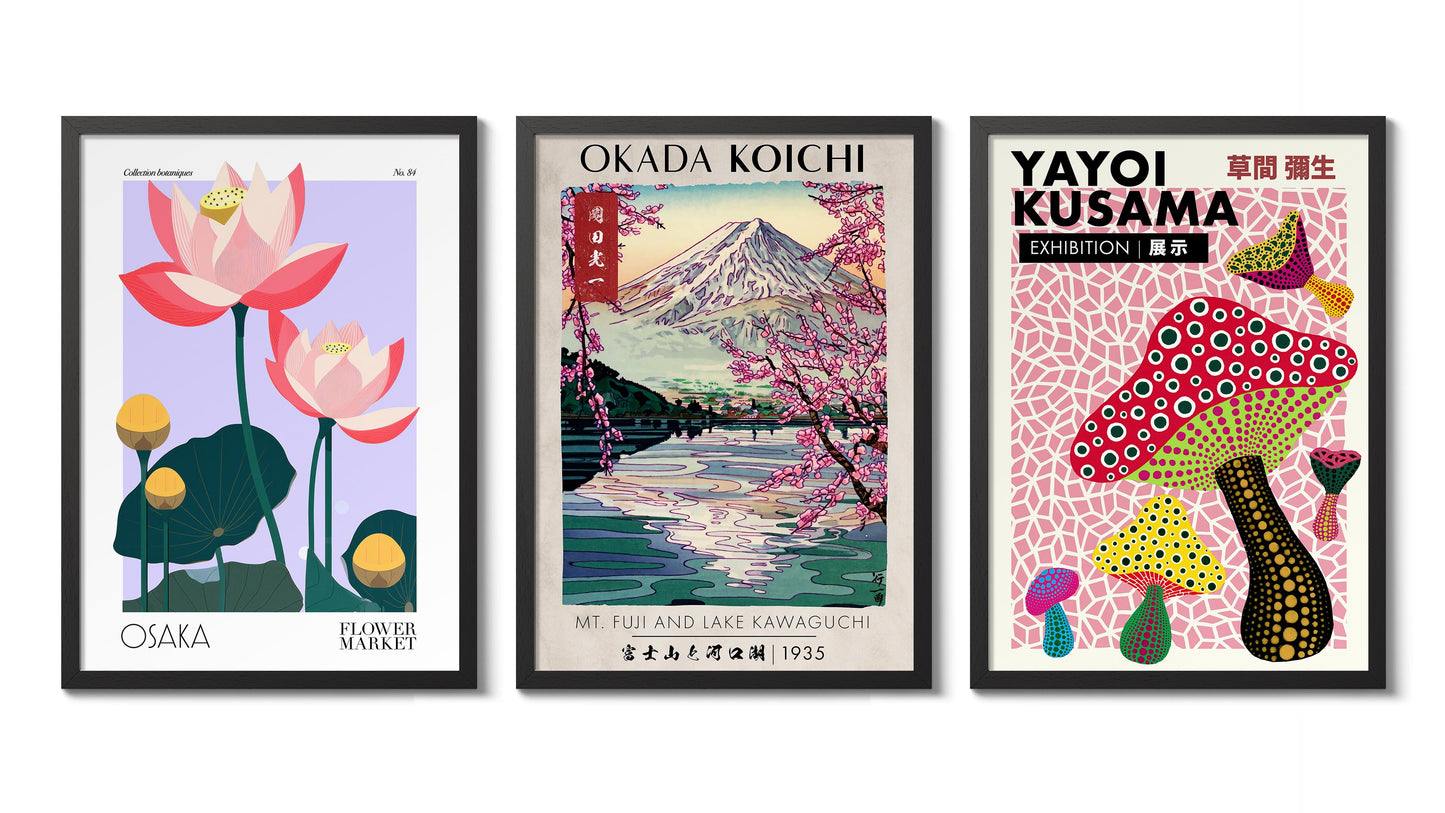 Japansk konstutställning - Set om 3