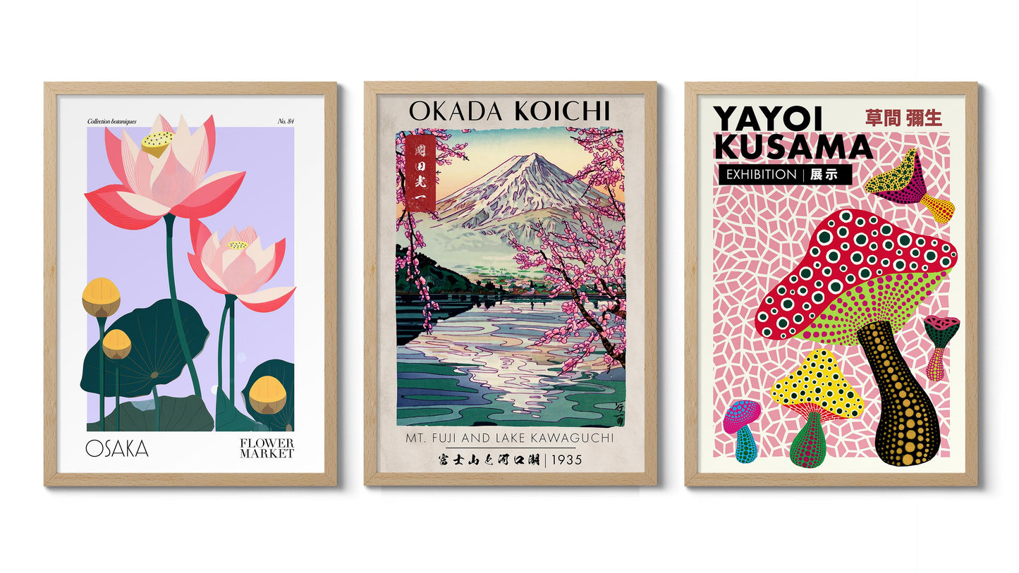 Japansk konstutställning - Set om 3