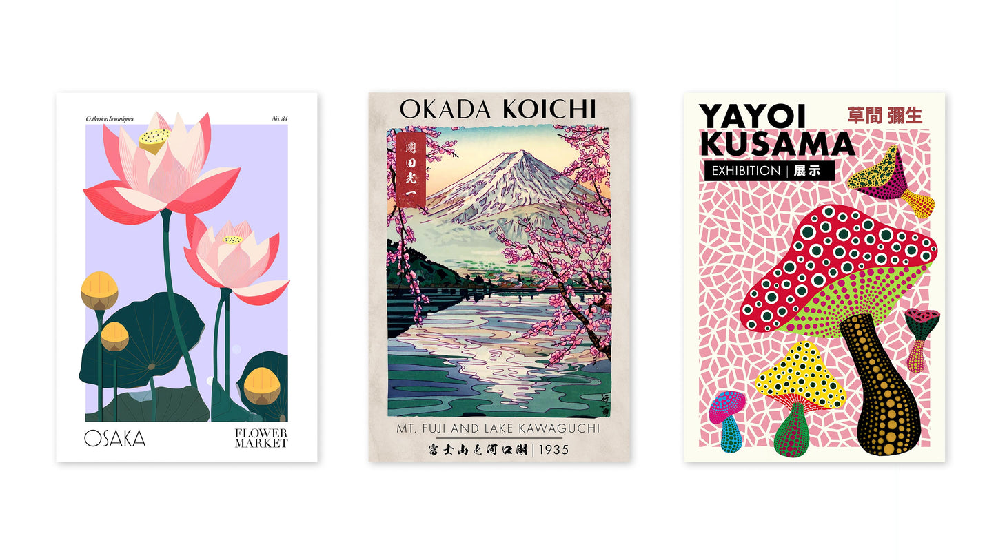 Japansk konstutställning - Set om 3