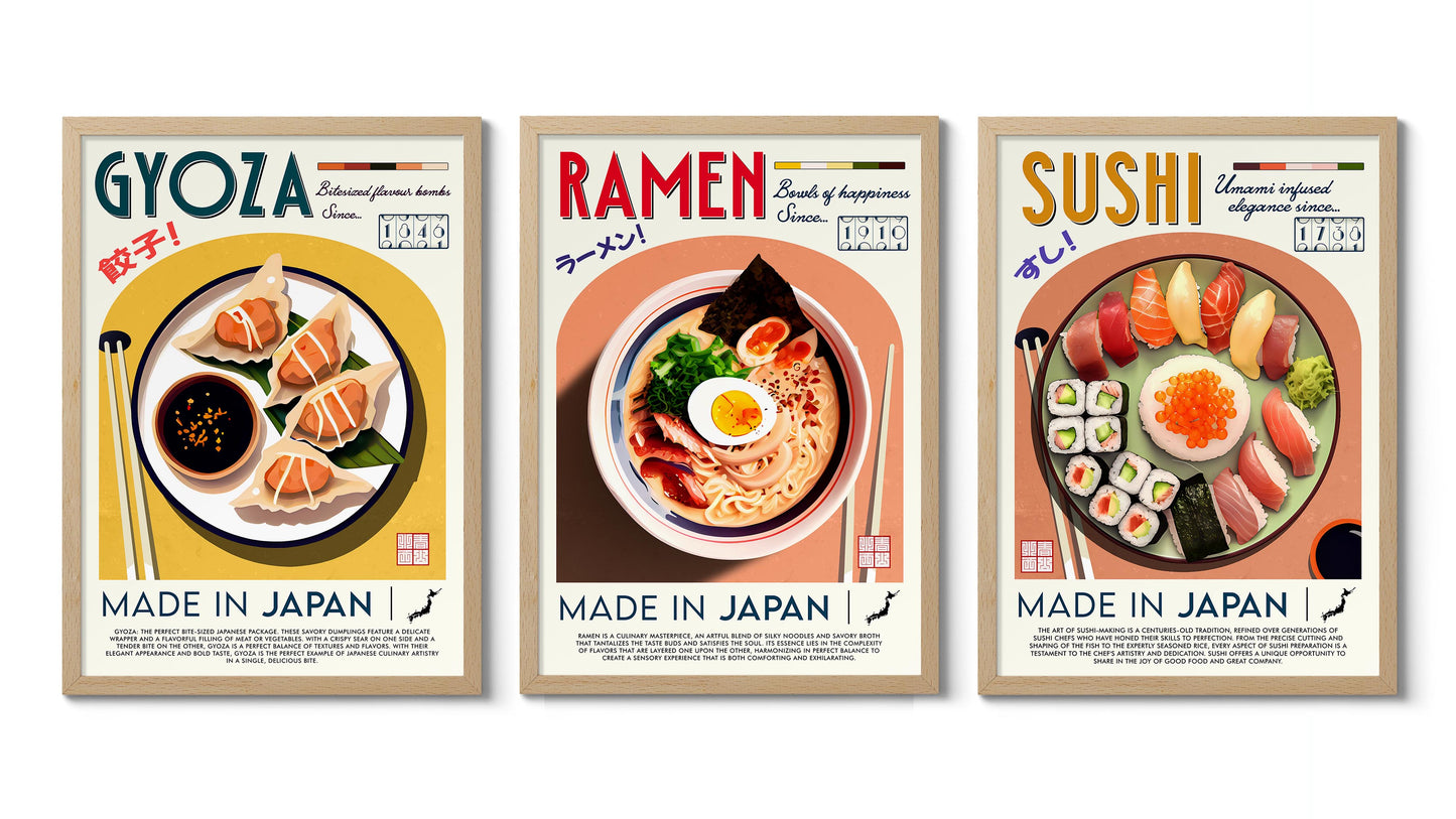 Japansk mat - Set om 3