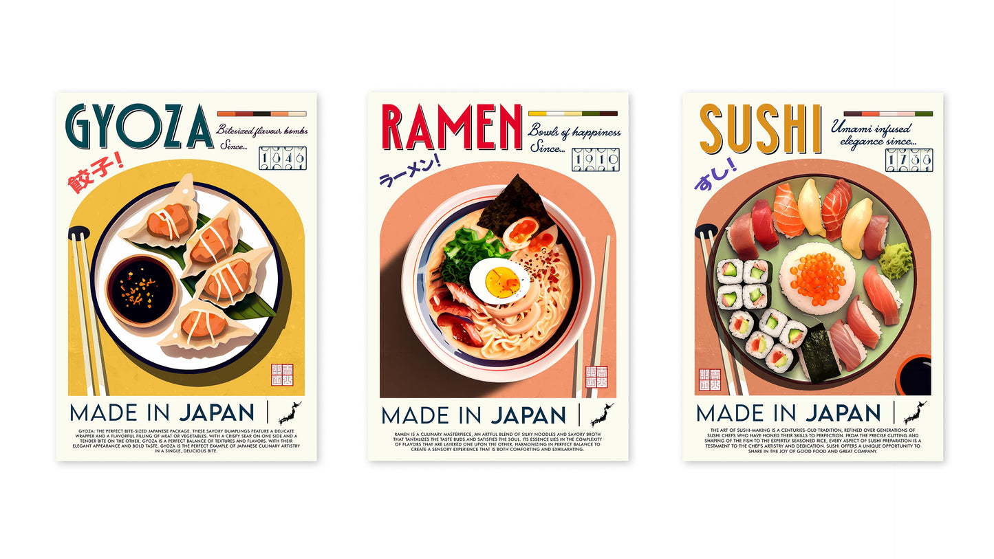 Japansk mat - Set om 3