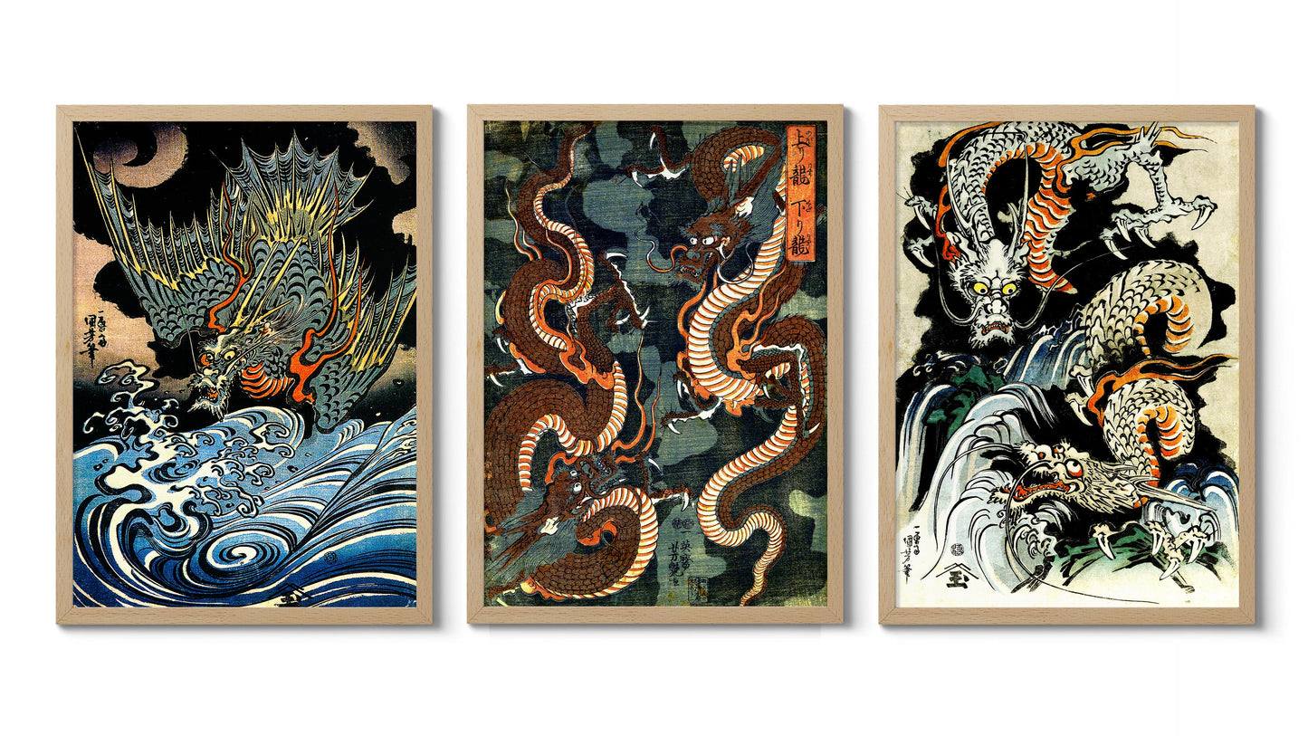 Japanska drakar - Set om 3