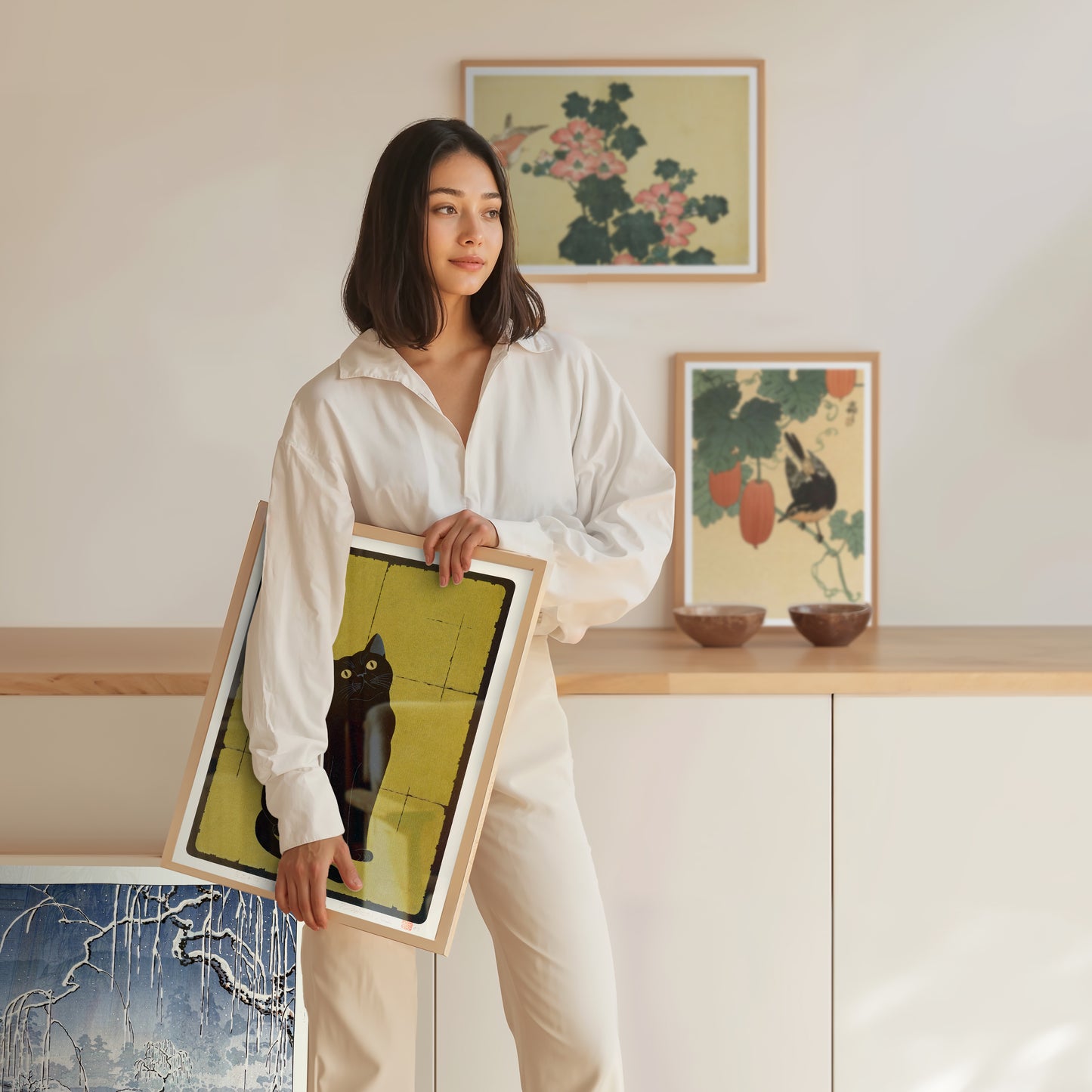 Katter, Fåglar och Blommor Trio