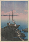 A Boat Laden with Masonry (Boshu) print