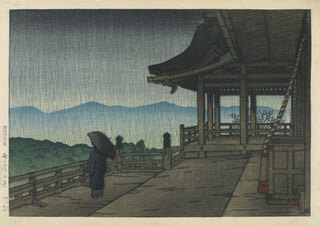 Regen bij de Kiyomizu-tempel print
