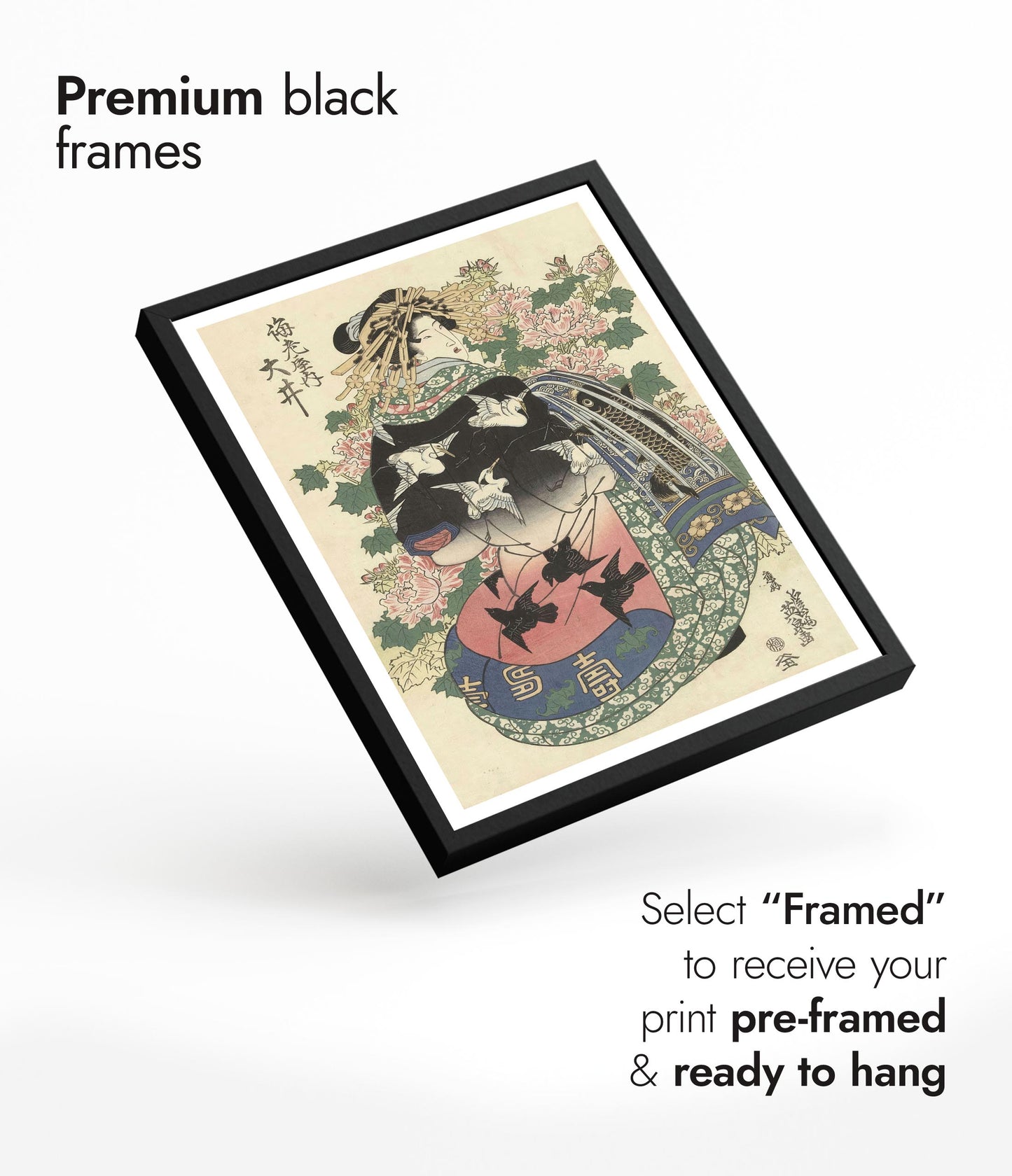 Courtesan with Crane-Print Robe