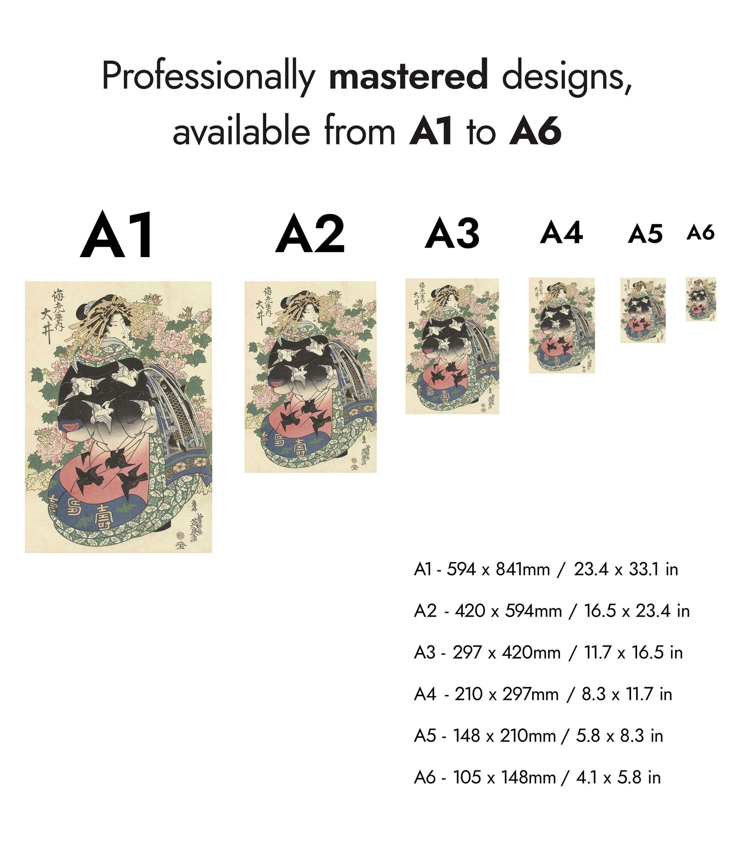 Courtesan with Crane-Print Robe