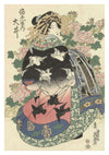 Courtesan with Crane-Print Robe print